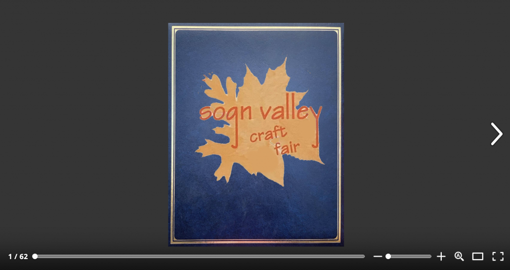 Sogn Valley Craft Fair issuu screenshot