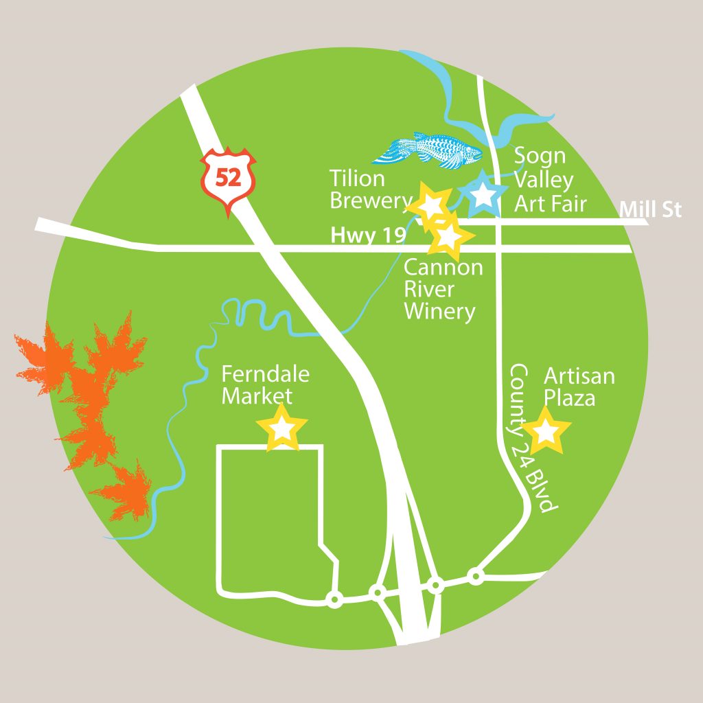 Map of festivities in Cannon Falls
